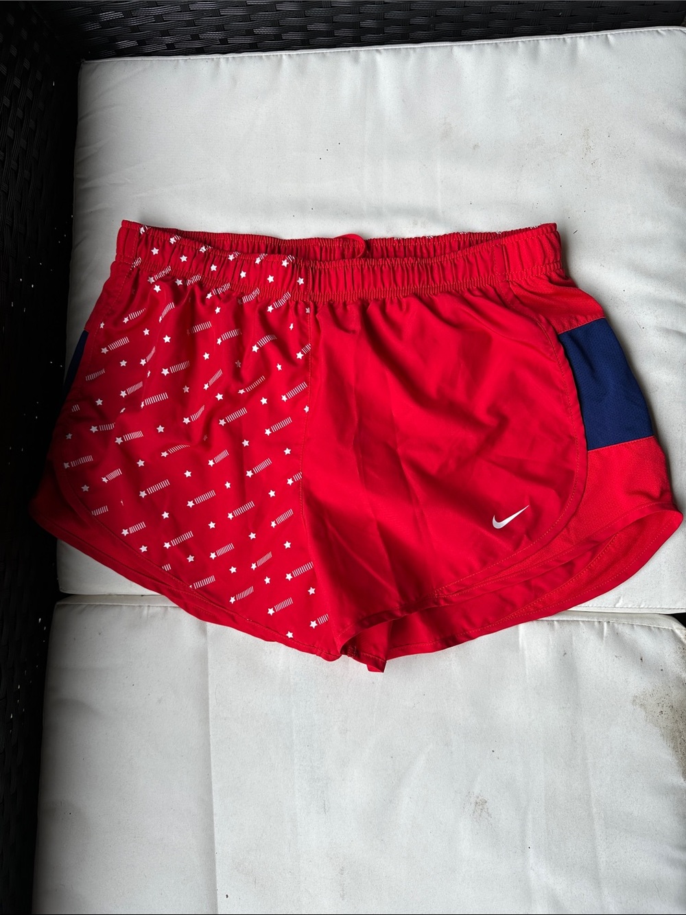 Nike Red and Navy Star-Accent Running Shorts